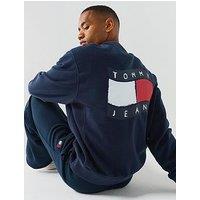 Tommy Jeans Relaxed Wavy Flag Crew Sweatshirt - Navy
