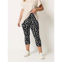 Yours Curve 2 Pack Crop Leggings - Black