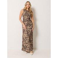 Long Tall Sally Floral Maxi Dress - Brown
