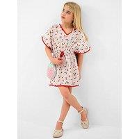 Accessorize Girls Cherry Kaftan - White