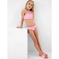Accessorize Girls Textured Flower Bikini - Pink