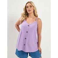Yours Curve Ribbed Swing Vest Top - Purple