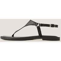 Monsoon Immy Leather Toe Post - Black
