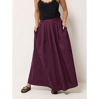 Pixiegirl Petite Poplin Full Maxi Skirt - Red