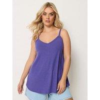 Yours Curve Rib Swing Cami Top - Purple
