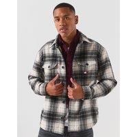 Tommy Jeans Mens Regular Fit Check Overshirt - Black