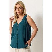 Yours Curve Waistcoat Vest - Green
