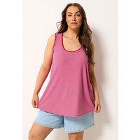 Yours Curve Whipstitch Swing Vest - Pink