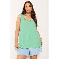 Yours Curve Whipstitch Swing Vest - Green