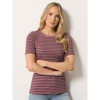 Long Tall Sally Stripe Scoop Neck T-Shirt - Pink