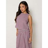 Pixiegirl Petite Gingham Shell Top - Red