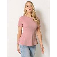 Long Tall Sally Peplum Top - Pink
