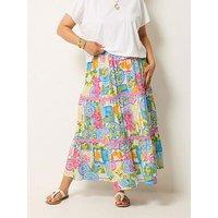Yours Curve Ric Rac Jersey Skirt