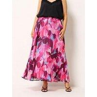 Yours Curve Chiffon Printed Maxi Skirt - Pink