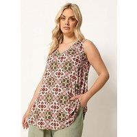Yours Curve Printed Swing Vest