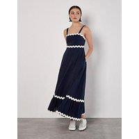 Apricot Rick Rack Trim Trapeze Midaxi Dress