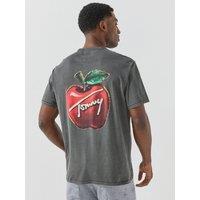 Tommy Jeans Mens Cherry Back Graphic T-Shirt - Grey