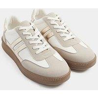 Yours Wide Fit Side Panelling Lace Up Trainer - White