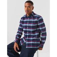 Tommy Jeans Mens Check Corduroy Long Sleeve Shirt - Dark Blue