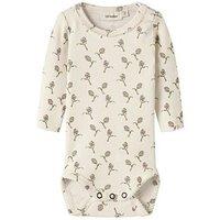 Lil Atelier Baby Girls Printed Long Sleeve Bodysuit - Cream