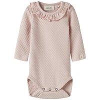 Lil Atelier Baby Girls Spot Texture Long Sleeve Bodysuit - Light Pink