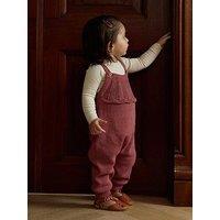 Lil Atelier Baby Girls Knitted Dungarees - Dark Pink