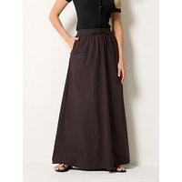 Long Tall Sally Pull On Maxi Skirt - Brown