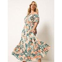 Yours Curve Gypsy Bardot Maxi Dress - Cream