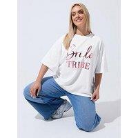 Yours Curve 'Bridesmaid' Printed T-Shirt - White