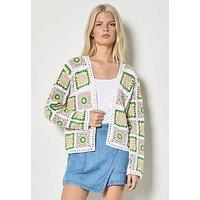 Apricot Crochet Open Cardigan - Yellow
