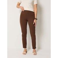 Long Tall Sally Slim Leg Trouser 36" - Brown