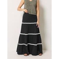 Long Tall Sally Ric Rac Skirt - Black