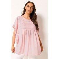 Yours Curve Statement Sleeve Blouse - Pink