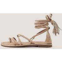 Monsoon Gia Grecian Suede Sandal - Cream