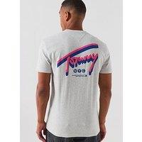 Tommy Jeans Regular Signature Backprint Short Sleeve T-Shirt - Grey