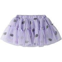 Name It Mini Girls Pineapple Embroidered Tulle Tiered Skirt - Purple