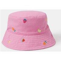 Accessorize Girls Embroidered Fruits Bucket Hat - Pink