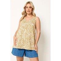 Yours Curve Zebra Vest Top - Yellow