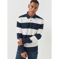 Tommy Jeans Mens Essential Wide Stripe Knitted Polo Shirt - Navy