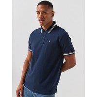 Tommy Jeans Regular Tipped Short Sleeve Polo - Navy