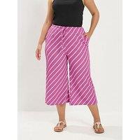 Yours Curve Skinny Waistband Culotte - Pink