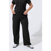 Yours Curve Textured Wide Leg Trouser Co Ord