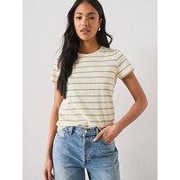 Mango Striped Cotton T-Shirt - Yellow