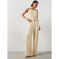 Mango Mid-Rise Lyocell Co-Ord Trousers - Ecru