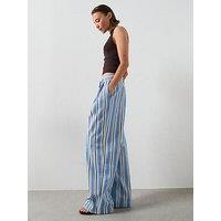 Mango Wide Leg Striped Jeans - Blue