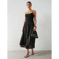 Mango Knitted Dress With A Cross-Back - Black
