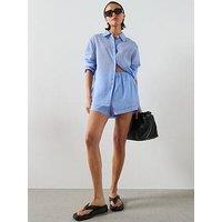 Mango Striped Lyocell Co-Ord Shorts - Blue