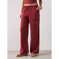 Mango Bow Co-Ord Straight Trousers - Red