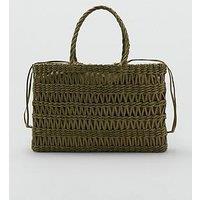 Mango Natural Fibre Tote Bag - Khaki
