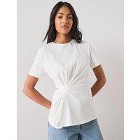 Mango Cotton T-Shirt With Pucker Detail - White